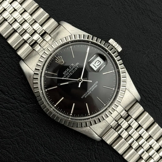 ROLEX Datejust 36 Black Dial Jubilee Good Condition [REF. 16030]