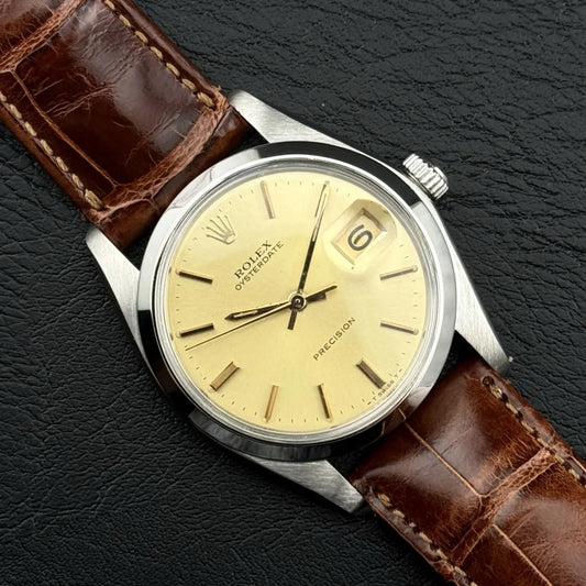 ROLEX Oyster Precision Date Perfect Condition Rare Gold Dial [REF. 6694]