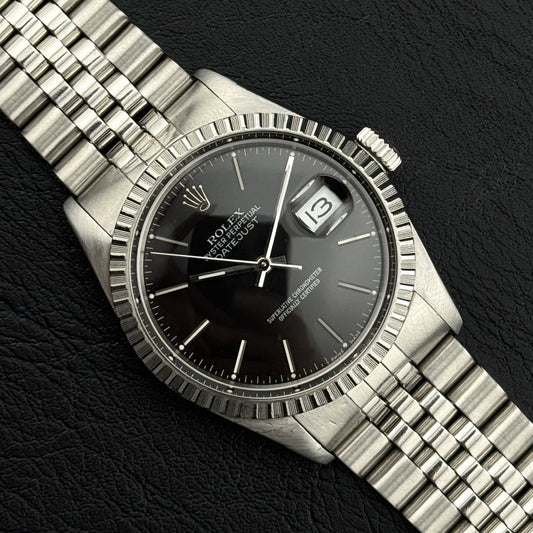 ROLEX Datejust 36 Black Dial Jubilee Good Condition [REF. 16030]