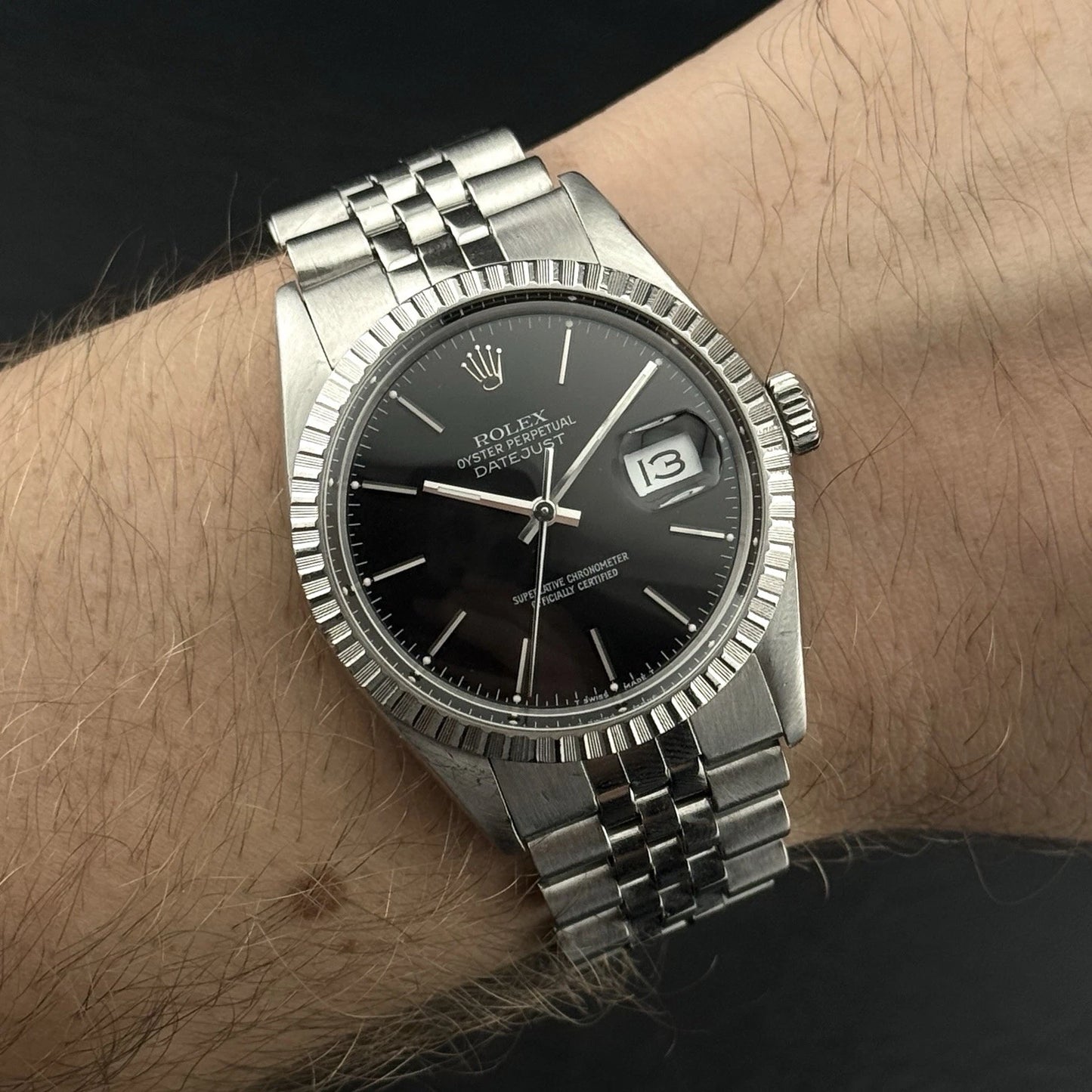 ROLEX Datejust 36 Black Dial Jubilee Good Condition [REF. 16030]