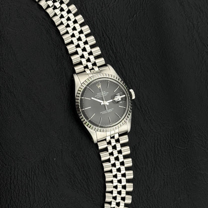 ROLEX Datejust 36 Black Dial Jubilee Good Condition [REF. 16030]