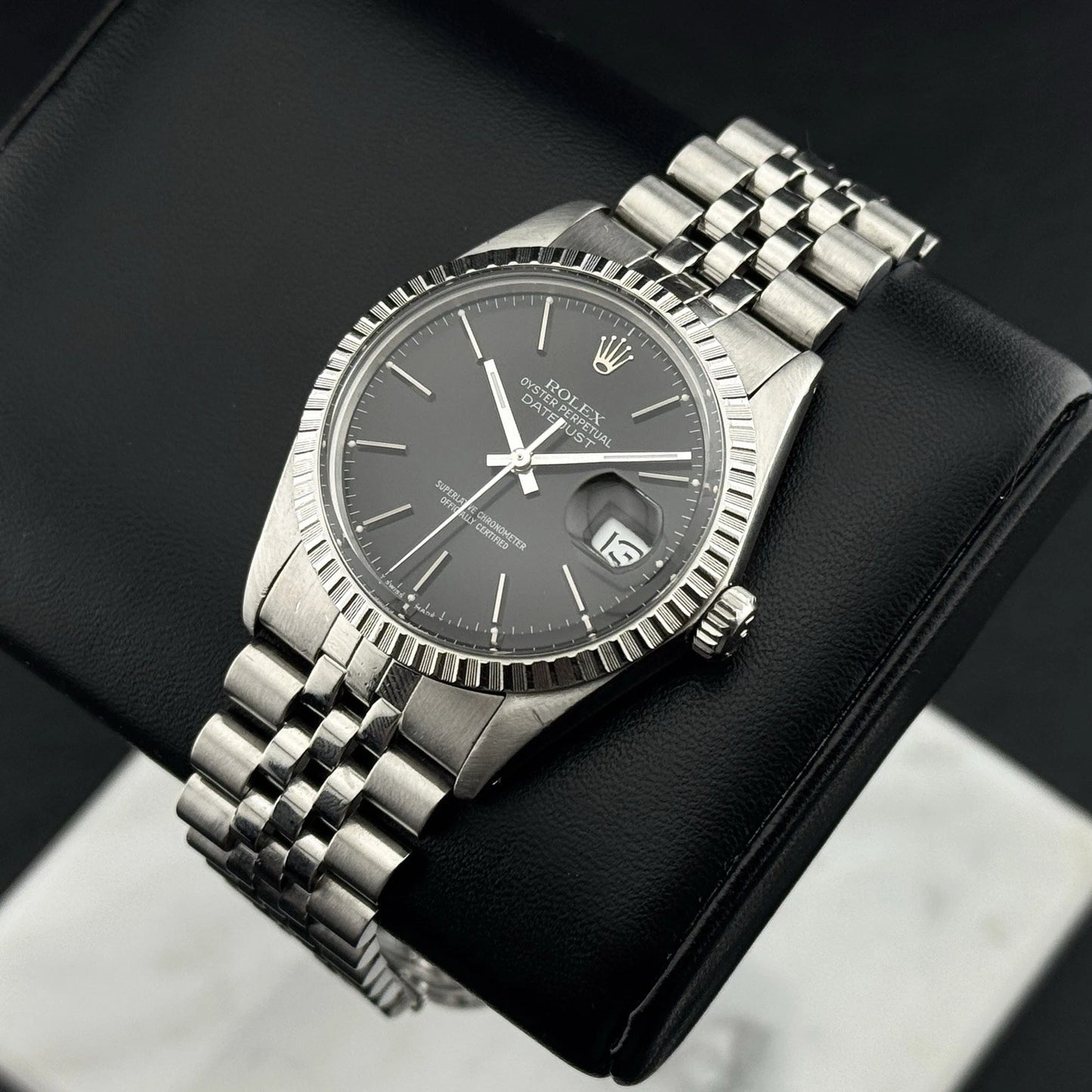 ROLEX Datejust 36 Black Dial Jubilee Good Condition [REF. 16030]